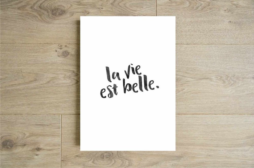 Affiche La Vie Est Belle Affiche Citation Noir Et Blanc Moderne Poster La Vie Est Belle Minimaliste Citation Inspirante