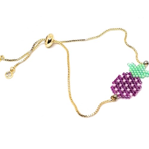 Bracelet doré, ananas en perles miyuki - collection déesses et nymphes