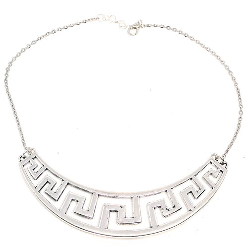 Collier plastron argenté style grec - collection déesses et nymphes