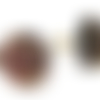 Boucles d'oreilles clou -dôme druzy couleur champagne irisé 10mm