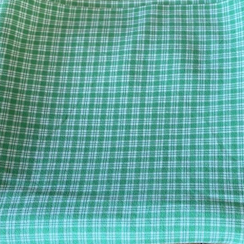 Tissu coton carreaux vichy vert blanc, coupon - 48 x 60 cm