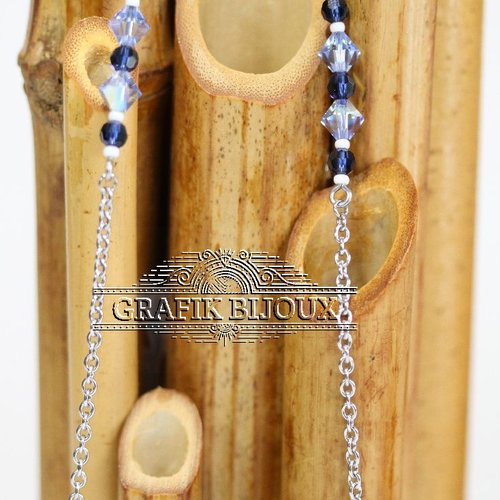 Collier avec perles en cristal autrichien et acier inoxydable