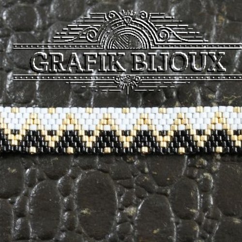 Bracelet zig-zag en miyuki et plaqué or