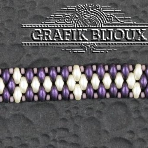 Bracelet triple avec perles superduo, rocailles miyuki et acier inoxydable