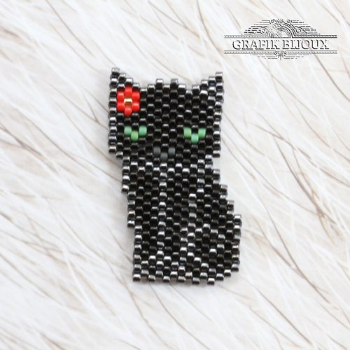 Magnet chat noir femelle en miyuki