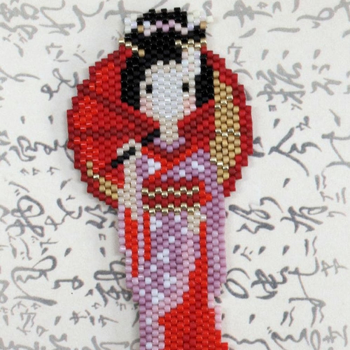 Magnet geisha à l'ombrelle en miyuki