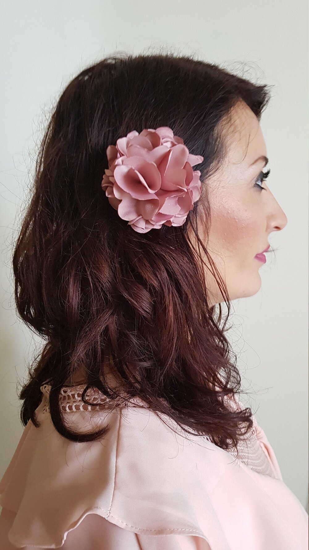 Rose-Lilas Fleur Rose Pince à cheveux bibi Floral Demoiselle D'honneur Mariage 7213