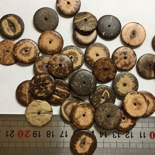 Disque de coco marron 20mm