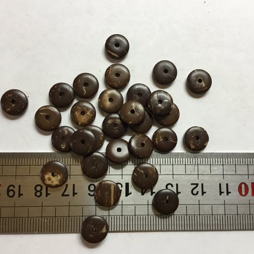 1 anneau de coco marron poli 10 mm