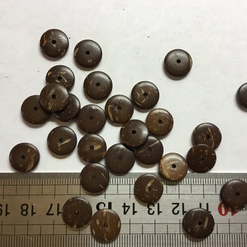 1 anneau en coco marron poli de 10mm