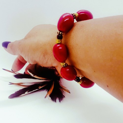 Bracelet graine rouge