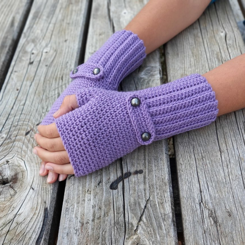 Mitaines tricotées en lilas, moufles en laine, gants d'hiver élégants