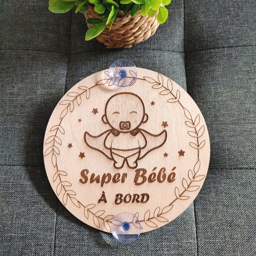 Super bébé à bord plaque en bois / bébé à bord super héros pour voiture