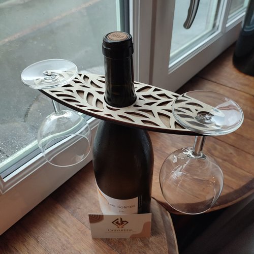 Porte verre à vin en bois / support bouteille à vin