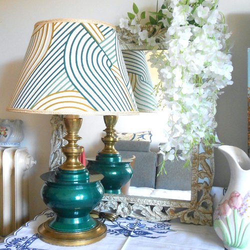 Lampe céramique et laiton vintage
