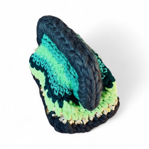 Pochette au crochet - kermite - vert