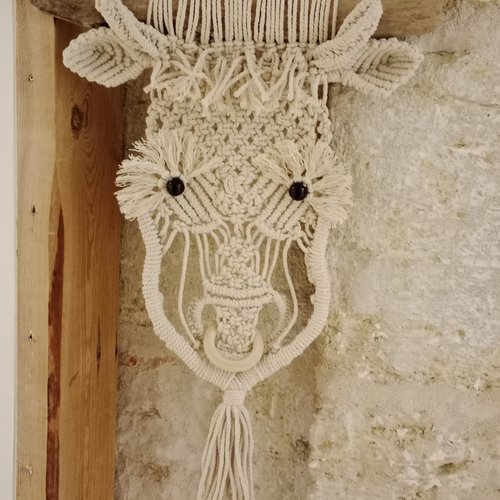 Décoration murale en macramé