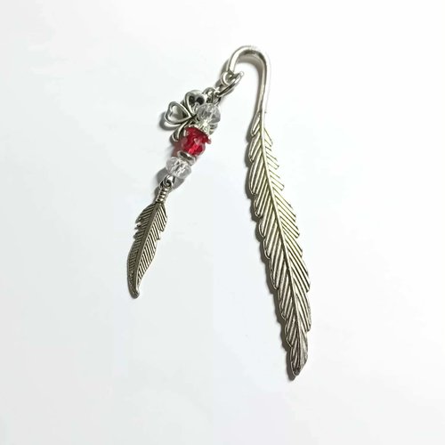 Marque-page bijou "plume de chance" 80 mm