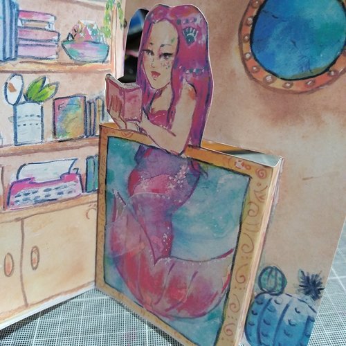Mini artbook pop-up "cozy mermaid"  et un mini carnet de lecture