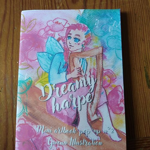 Dreamy harpe mini artbook pop-up et un mini carnet