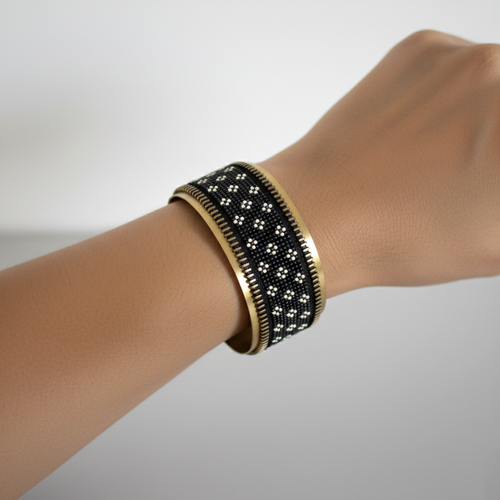 Bracelet haloona manchette perles - modèle "saku"