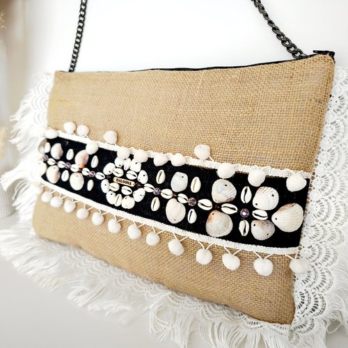 Pochette "écume" – collection souffle d’horizons
