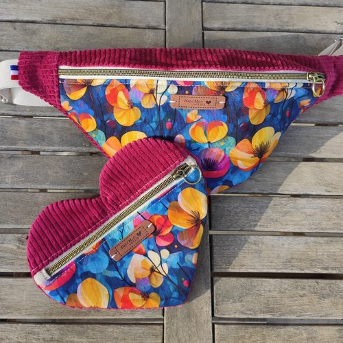 Sac banane et pochette coeur