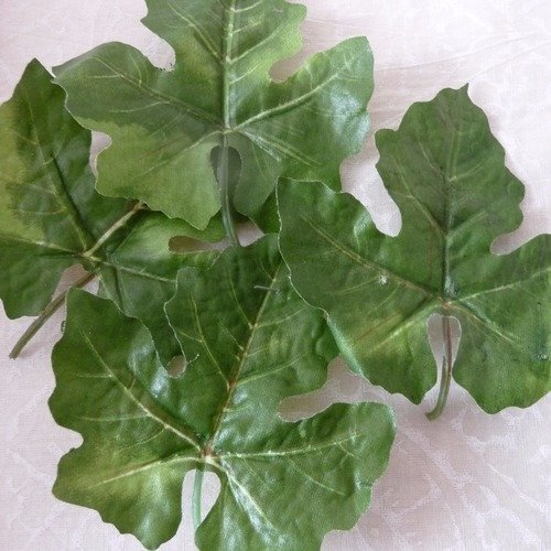 9 grandes feuilles en tissu plastifié, couleur verte, 11 cm x 11 cm