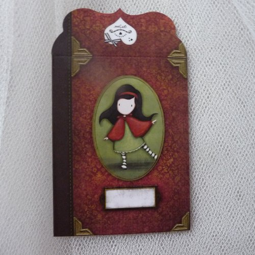 Deco et scrap : enveloppe pochette cartonnee  illustration fillette (n° 4)