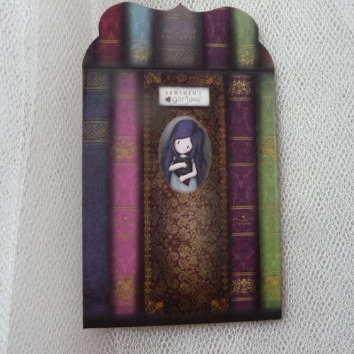 Deco et scrap : enveloppe pochette cartonnee  illustration fillette (n° 5)