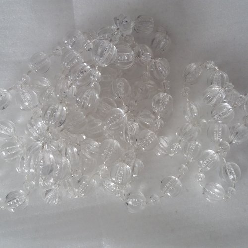 2,70 m guirlande decoration ruban de perles  transparentes