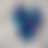 Perles bleues - melange de 65 perles artisanales en verre, couleur bleue