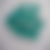 10 cabochons en verre, fond plat, couleur turquoise