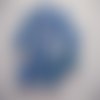 10 cabochons fond plat, couleur bleue aspect givre