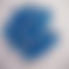 10 cabochons en verre, fond plat, couleur bleue