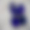 4 gros cabochons en verre, fond plat, couleur bleue