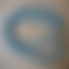 Tresse collier bleu turquoise, matière satinée, avec fermoir mousqueton argenté