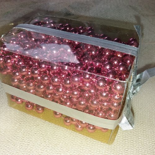 Guirlande noël - guirlande de perles - 8 m - couleur rose - décorations, fêtes, embellissements,...