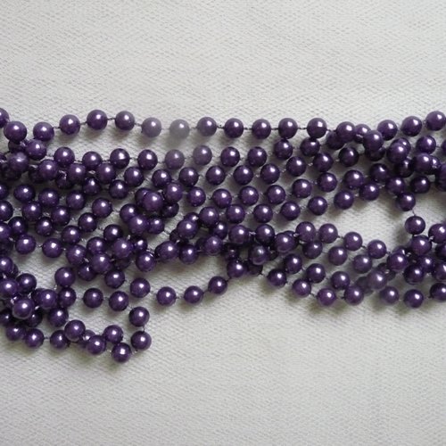 Guirlande de perles, guirlande noël, 2,70 m de longueur, couleur mauve - pour décorations intérieures, fêtes, créations diverses