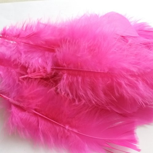 Lot plumes rose fuschia, 2ème choix, tailles variées,  pour loisirs créatifs enfants, travaux manuels, masques, customisation, bijoux