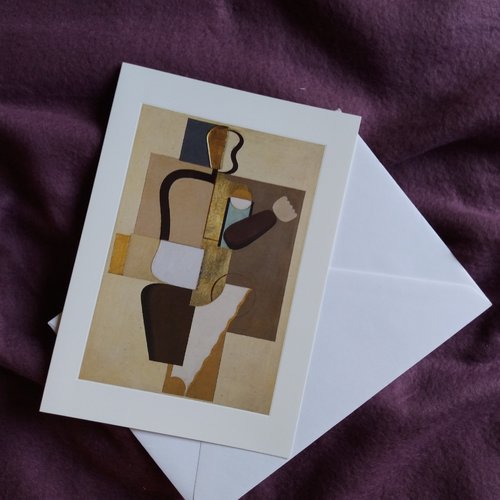 Carte double unicef, sans texte, illustration graphique "peinture murale avec métaux" - papeterie, carterie