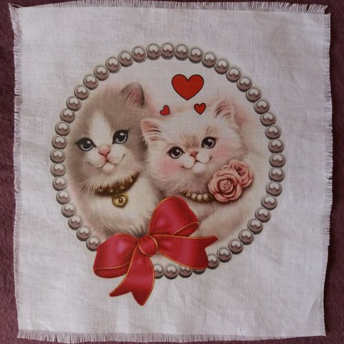 Transfert textile chats - créations textiles, collages, customisation, couture