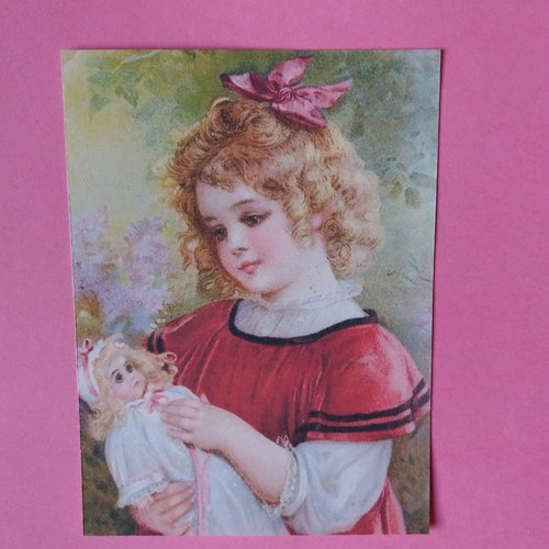 Sticker  autocollant jeune enfant avec poupée - carterie, papeterie, home-déco, loisirs créatifs