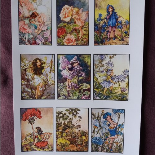 Planche adhésive illustrations "petites fées fleurs" - images à découper - carterie, papeterie, loisirs créatifs