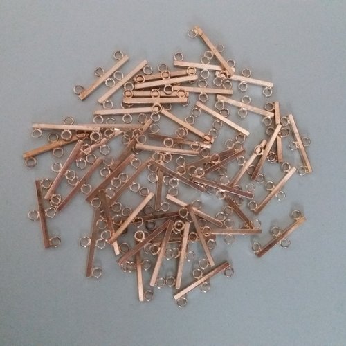 Lot  50 connecteurs 3 rangs métal argenté - apprêts, fournitures bijoux, créations bijoux