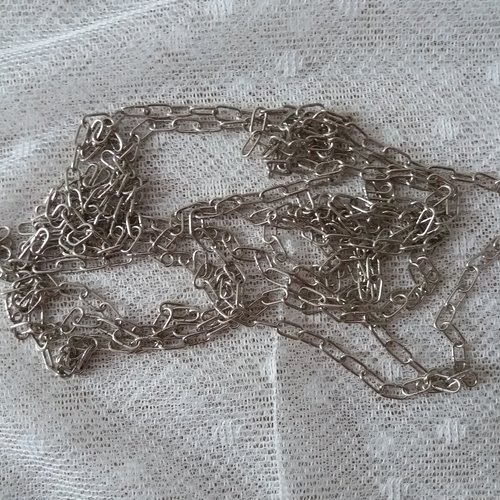 3 m chaîne métal argenté, maillons 8 mm x 1 mm - loisirs créatifs, décoration, bricolage, ...