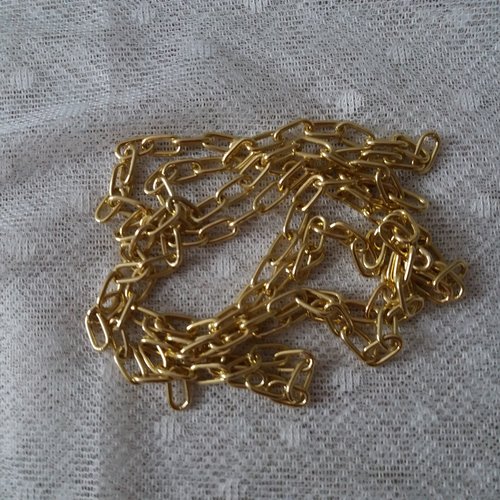 Chaîne métal doré,1,50 m de longueur, maillons 1,5 cm  x 2 mm - loisirs créatifs, anses de sacs, décoration, bricolage, ...