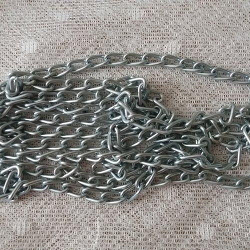 2 m chaîne métal argenté, maillons 1,5 cm x 2 mm - loisirs créatifs, décoration, bricolage, ...