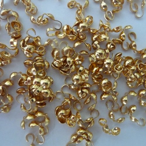 Lot de 50 cache-noeuds en métal doré - 4 mm de diamètre - apprêts, fournitures créations bijoux