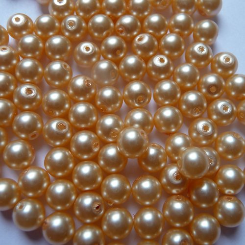 Destockage : 300 jolies perles nacrées rondes - 5 mm diamètre - couleur  miel rosé